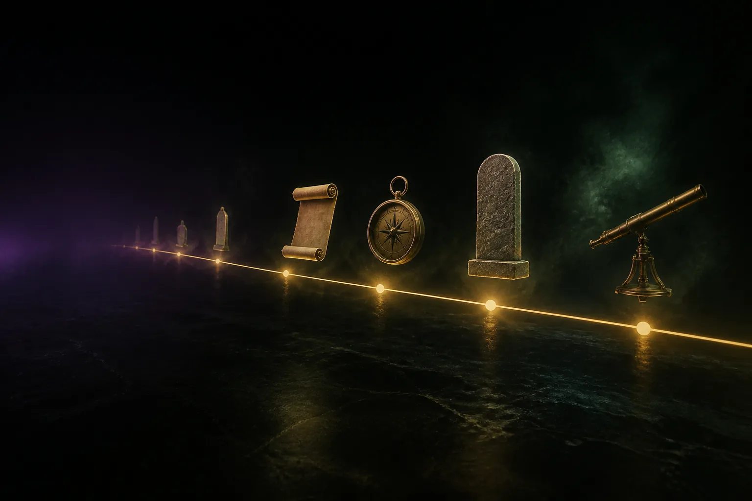 Interface numérique de chronologie histoire mondiale style Axiomnos
