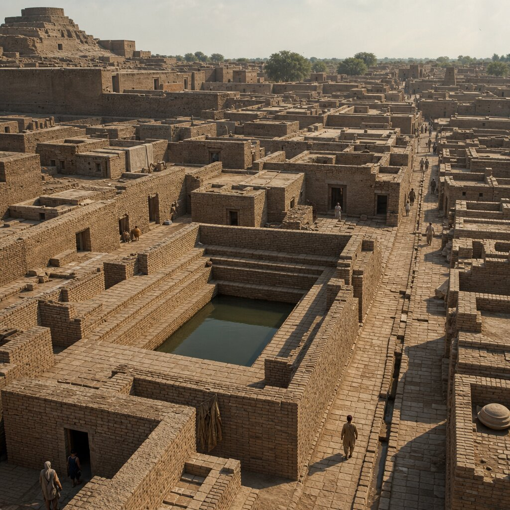 Historical illustration: Metropolitan Peak and Urban Planning of Mohenjo-Daro and Harappa