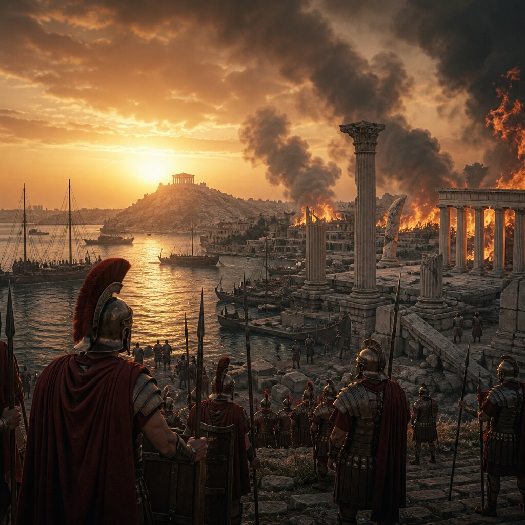 Historical illustration: Battle of Corinth and Roman Conquest of Greece