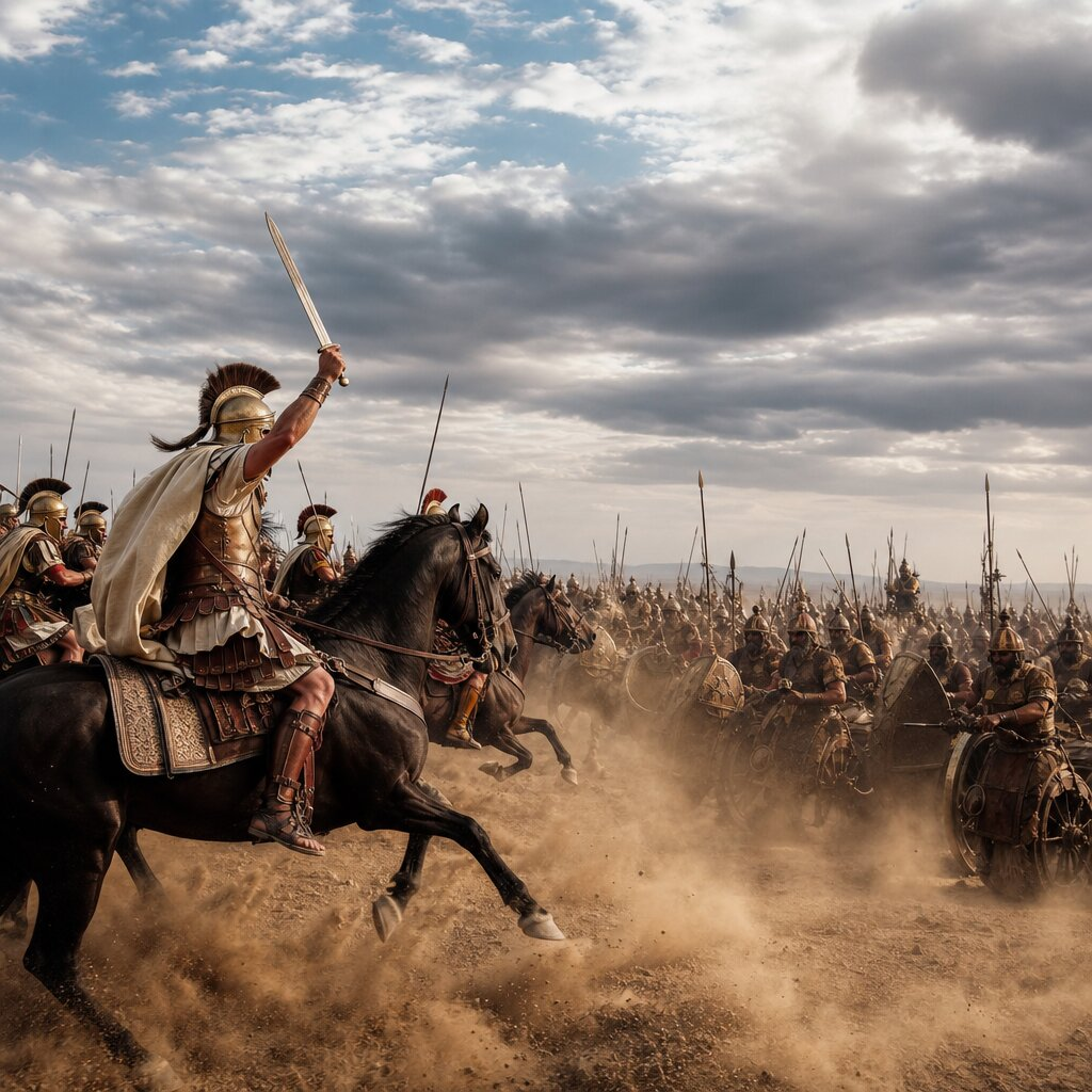 Historical illustration: Battle of Gaugamela and Fall of the Persian Empire