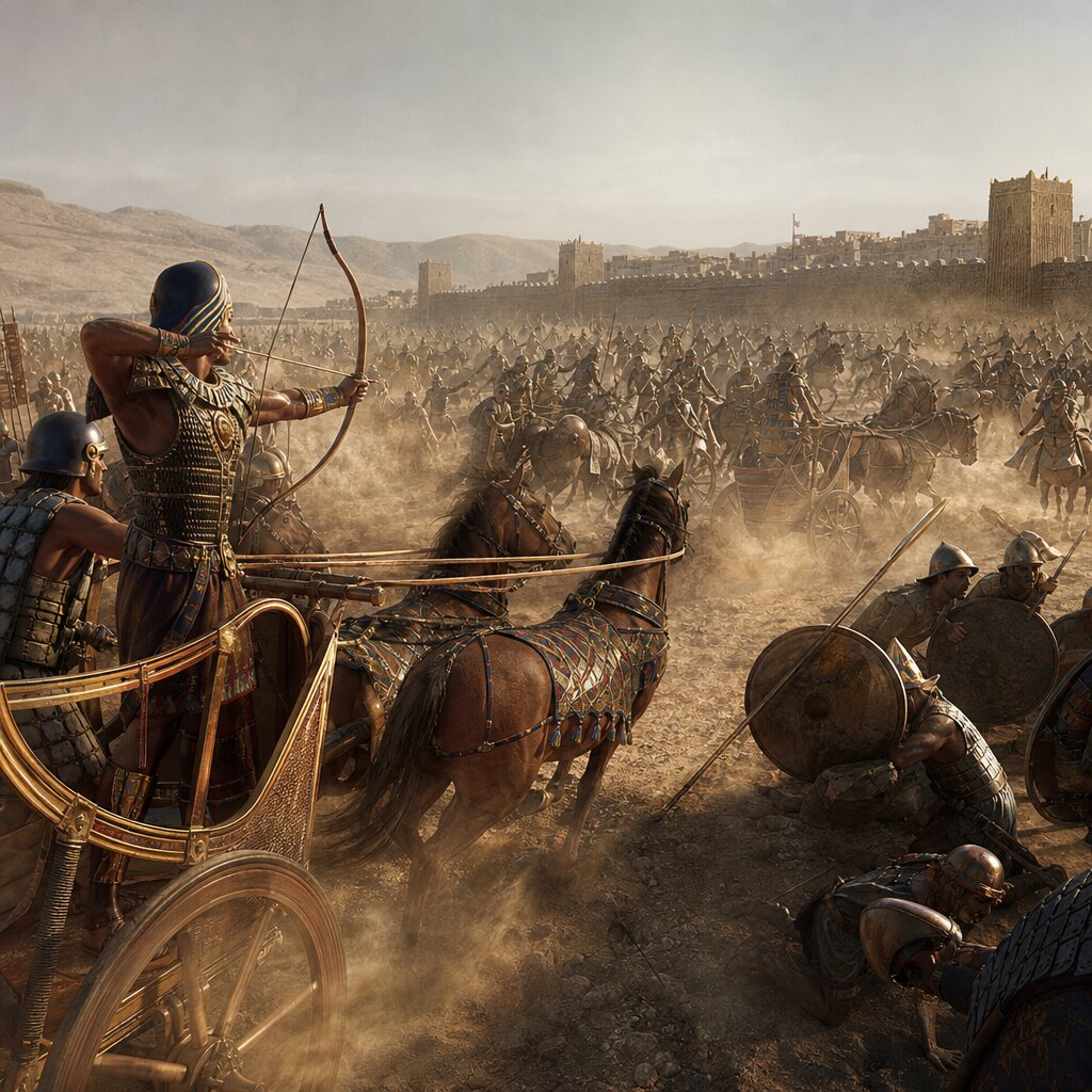 Historical illustration: Battle of Kadesh and Egyptian-Hittite Peace Treaty (Ramesses II)