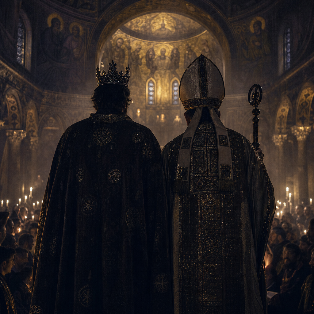 Historical illustration: Coronation of Charlemagne