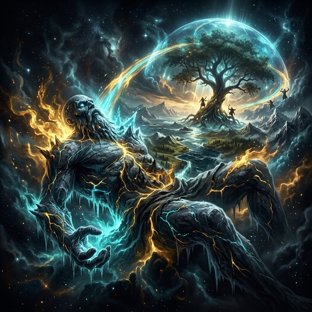 Historical illustration: Creation of the world from Ymir