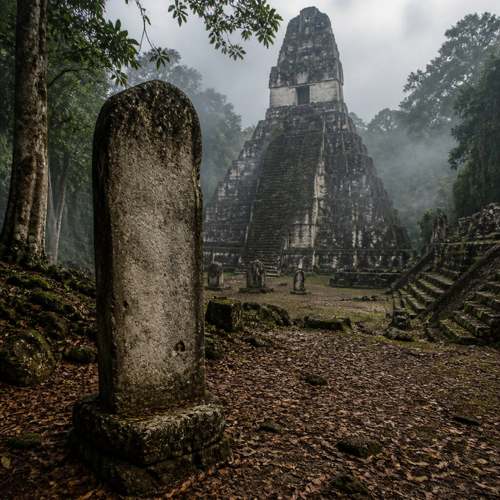 Historical illustration: Final Tikal Stela and the Classic Collapse