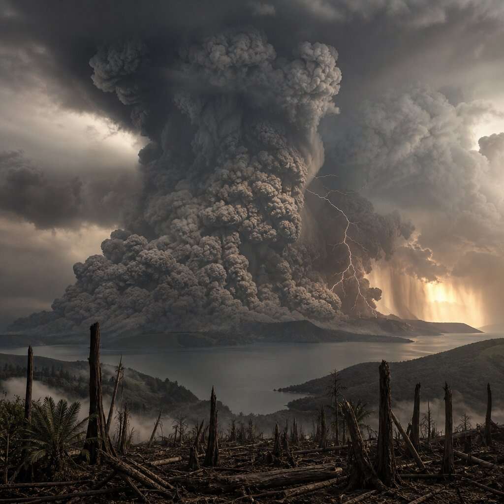 Historical illustration: Toba Eruption