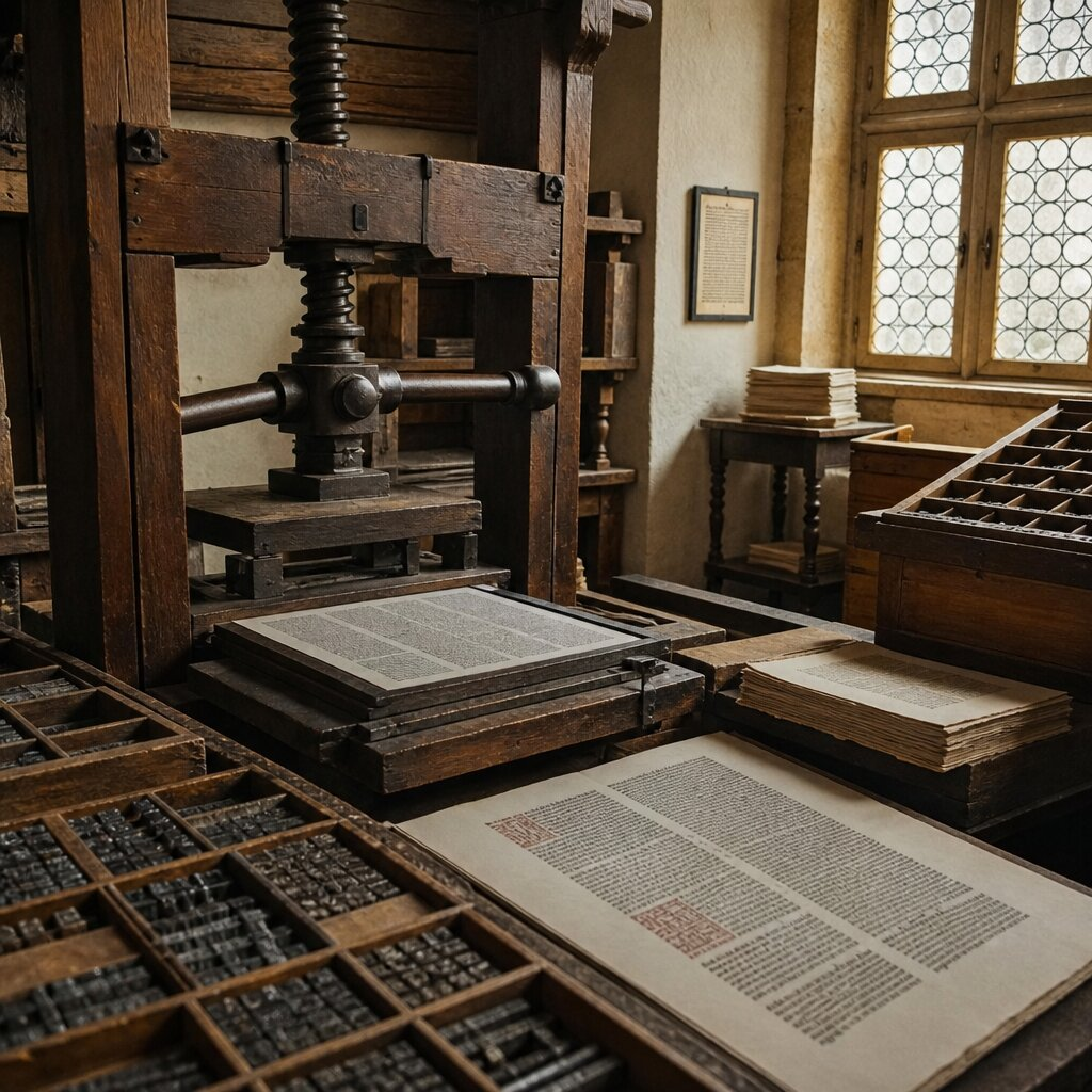 Historical illustration: Invention of the Printing Press
