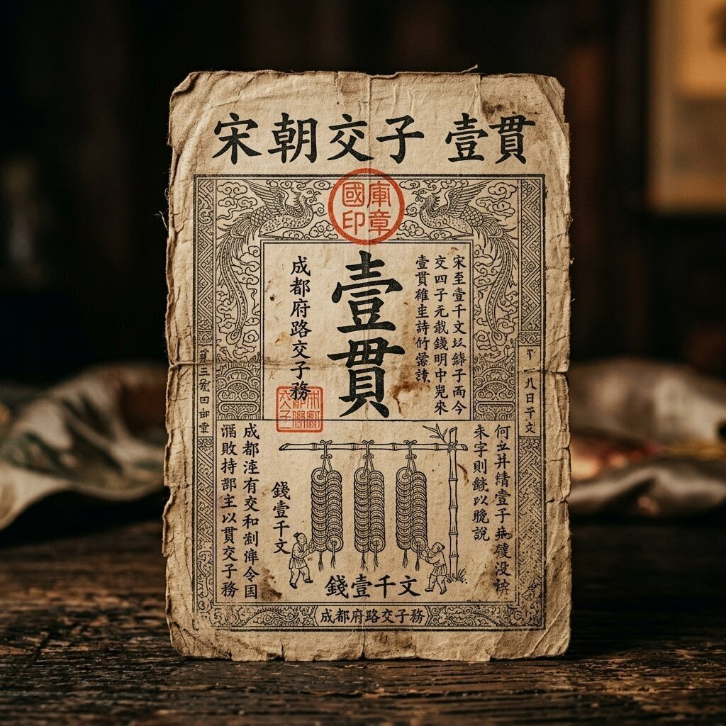 Historical illustration: First Official Paper Money (Jiaozi)