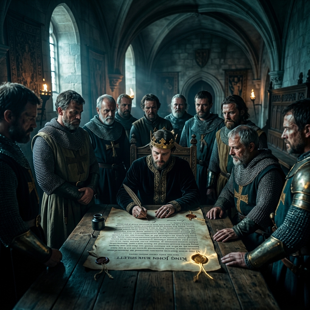 Illustration historique : Signature de la Magna Carta