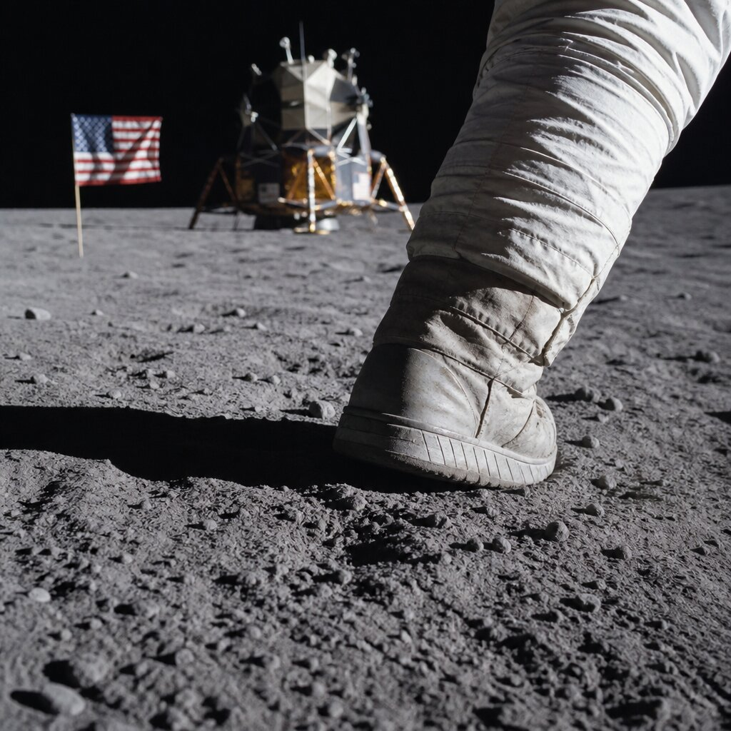 Illustration historique : Premier pas sur la Lune