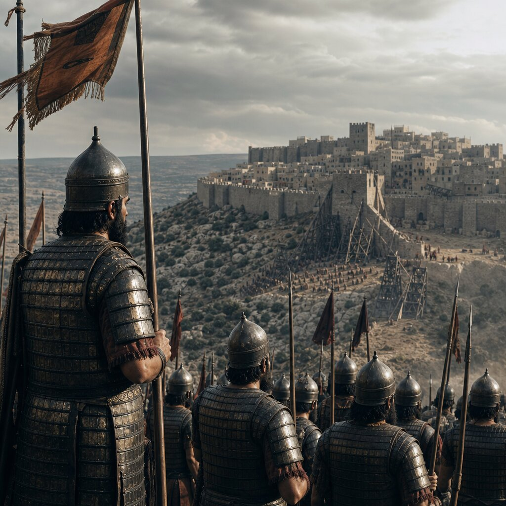 Illustration historique : Prise de Samarie et chute du Royaume d'Israël par Sargon II