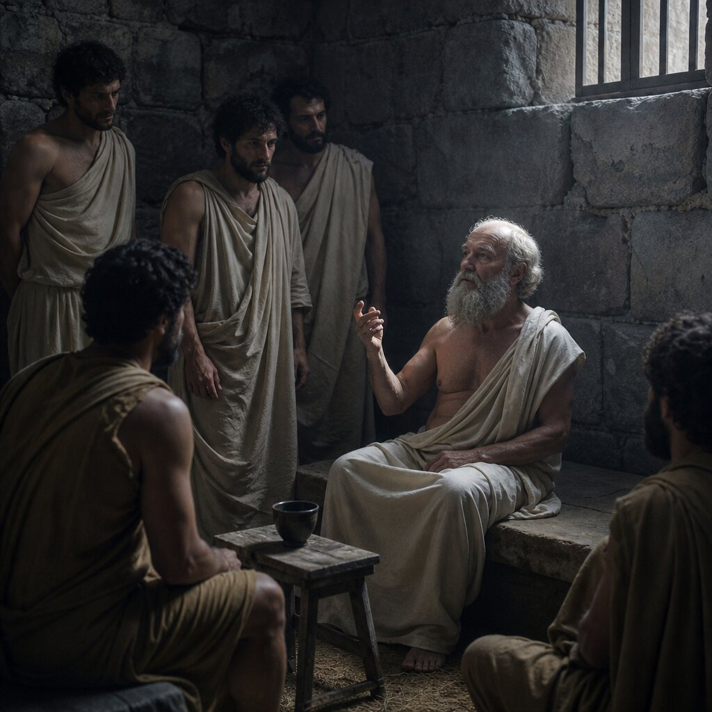 Historical illustration: Trial and Execution of Socrates at Athens