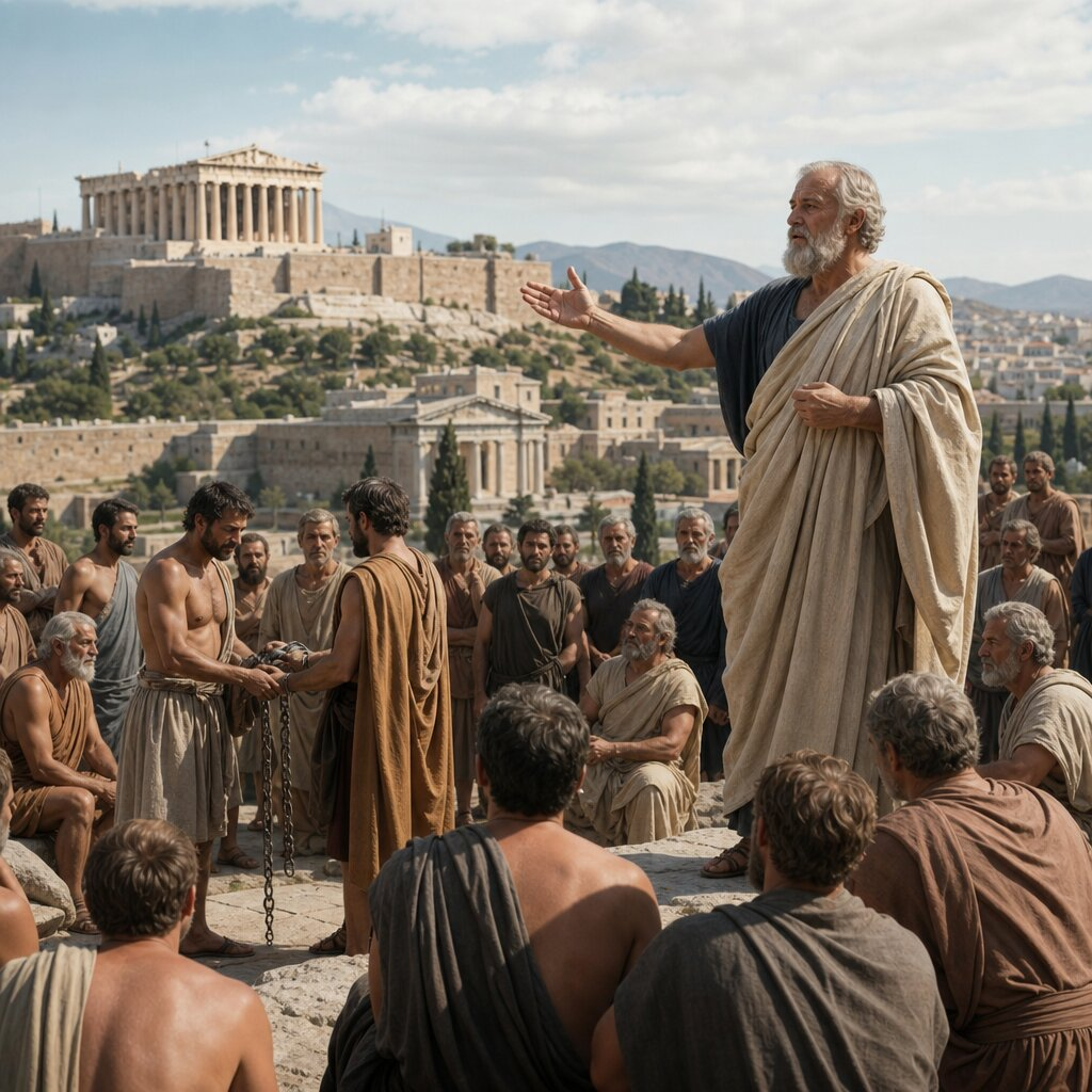 Illustration historique : Réformes constitutionnelles et sociales de Solon à Athènes