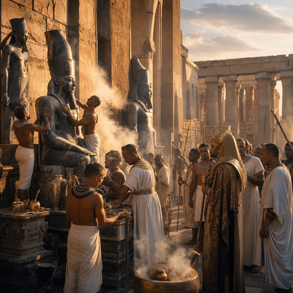 Historical illustration: Restoration of Amun Worship under Tutankhamun