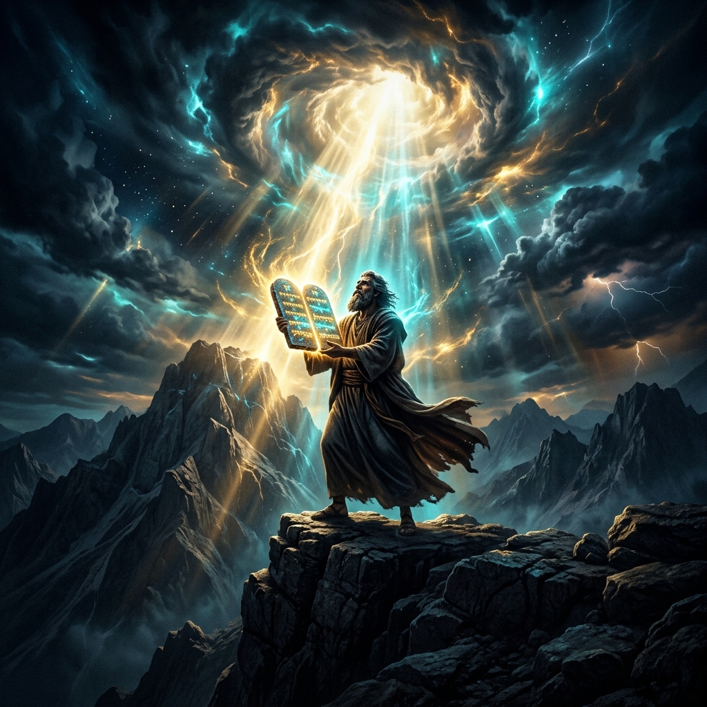 Historical illustration: Revelation at Mount Sinai
