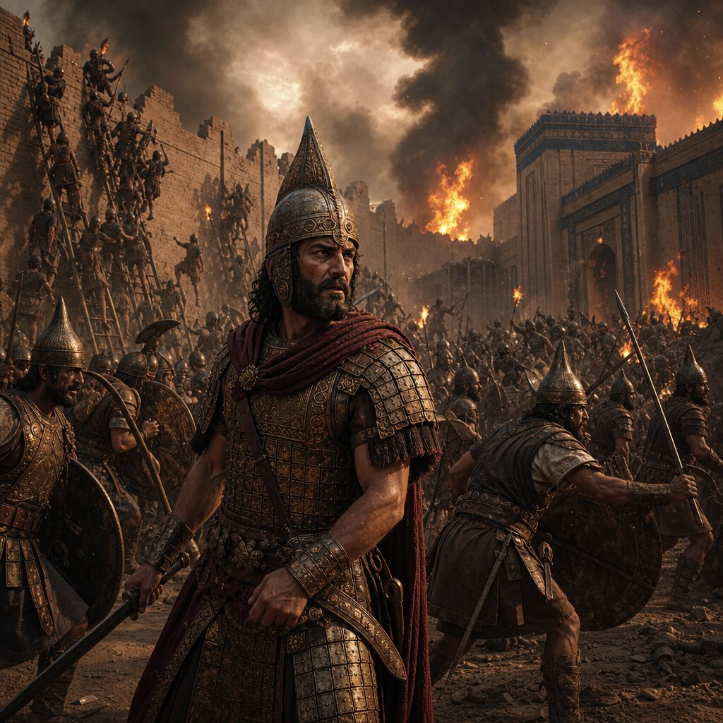 Illustration historique : Sac de Babylone par le roi hittite Mursili Ier